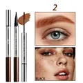 QICIY double-ended brow tint and freckle pen in black, style 2 makeup tool. - No.2 Dark Black