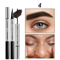 QICIY double-ended waterproof brow tint and freckle pen makeup tool in shade 4 brown - No.4 Dark Brown