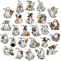 Collection of 25 cute cartoon ghost embroidered patches for Halloween clothes and bags - Ghost Patch Set (25 Pieces)