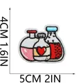 Detailed view of cute cartoon chemical bottle embroidered patch with 5cm size markings - Experimental Reagent Bottles Style (C26XZ-088-39)