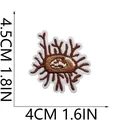 Macro detail of cartoon organ embroidery patch showing precise 4cm by 4.5cm dimensions - Organ Style (C26XZ-062-35)