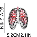 Detailed embroidery patch of human rib cage and lungs with dimensions. - Ribs and Lungs Style (C26XZ-125-28)