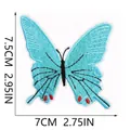 Toppa ricamata a farfalla blu con dettagli di cucitura fini, misura 7,5x7cm - Stile Farfalla Blu da Sogno (C19HD-125-25) / 7.5x7cm / Blu