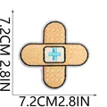 7.2cm cross-shaped medical band-aid embroidery patch with dimensions for clothing. - Band-aid Style (C26XZ-14-26)