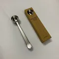 Stainless steel coffee measuring spoon with integrated bag clip and packaging box - With Box Style / 15ml / Silver