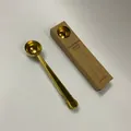Golden stainless steel coffee measuring spoon with integrated bag clip - With Box Style / 15ml / Gold