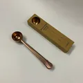 Rose gold stainless steel coffee measuring spoon with integrated bag clip and packaging - With Box Style / 15ml / Rose Gold