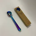 Iridescent rainbow stainless steel coffee measuring spoon with integrated bag sealer clip - With Box Style / 15ml / Colorful