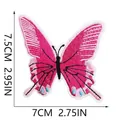 Toppa ricamata a forma di farfalla rosa per decorazione e riparazione, 7,5x7cm - Grande Ricamo Farfalla Rosa Fucsia (C19HD-125-37) / 7.5x7cm / Rosso rosa