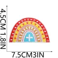 Detailed view of rainbow embroidery patch with dimensions 7.5x4.5cm for clothing décor - Rainbow Cross Style (C26XZ-115-20)