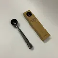 Black stainless steel coffee measuring spoon with integrated bag clip and kraft box - With Box Style / 15ml / Black