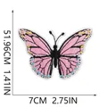 Toppa ricamata farfalla rosa per decorazione vestiti e borse vista dettagliata - Ricamo Farfalla Maculata Rosa Giallo Blu (C19HD-09-40) / 7x3.6cm / Rosa Giallo Blu Misto