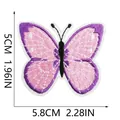 Toppa ricamata a farfalla rosa e viola dettagliata con dimensioni 5,8 cm x 5,0 cm - Ricamo Farfalla Sfumata Rosa Viola (C19HD-09-41) / 5.8x5cm / Viola rosato
