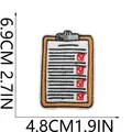Detailed view of clipboard checklist embroidered patch with 6.9x4.8cm dimensions shown. - Clipboard Checklist Style (C26XZ-12-15)