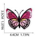 Toppa ricamata a farfalla rosa dettagliata con dimensioni di 4,4x3,5 cm per abiti - Farfalla Rosa (C19HD-075-44) / 3.5x4.4cm