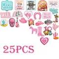 25PCS pink cowgirl western theme embroidered iron on patches for DIY clothing decoration - Type A Pink Cowboy Set (X11NZ-296-YT) / 25 Pack