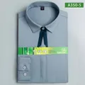 Premium blue bamboo fiber long sleeve business shirt for women, wrinkle-free OL style - 38 / Tops / Gray