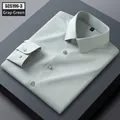 Premium silk long-sleeved business shirt for men in grey-green professional finish - 38 / Tops / Gray Green (SCS196-3)