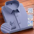 Waterproof and wrinkle-free bamboo fiber long-sleeve business casual shirt for men in blue - 38/S / Tops / Gray