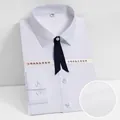 Chemise professionnelle blanche en coton à manches longues, sans repassage - Haut (F2658)