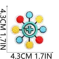 Embroidered medical cross patch with colorful circles measuring 1.7 inches for clothes - Medical Icon Style (C26XZ-066-05)
