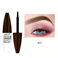 Detail of QICIY peel-off tattoo eyebrow gel shade #01 with usage result on eyebrow - Q537 No.01 Color / Brown