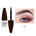 Detail of QICIY peel-off eyebrow gel in shade #03 with application result. - Q537 No.03 Color / Grey Brown