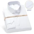 Premium white non-iron cotton dress shirt for men, wrinkle-resistant business formal shirt. - S (38) / Tops / White
