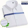 Classic white long-sleeve business shirt in premium coarse twill cotton fabric. - 38 / Tops / White (Coarse Twill)