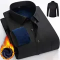 Men's black thermal shirt with blue fleece lining for winter business wear - 38 / Top (With Pocket) / Black