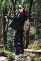 Zwarte zonwerende set voor dames met jas en broek voor outdoor wandelen in de zomer. - S / Boven- En Onderstuk / Zwart