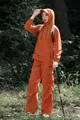 Oranje zonbeschermende kledingset voor dames met jas met capuchon en cargobroek buiten - S / Boven- En Onderstuk / Hermès Oranje