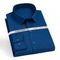 Men's stretch non-iron long-sleeved dress shirt in professional peacock blue finish - Teal