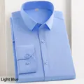 Professional light blue bamboo fiber men's business dress shirt for formal work wear - 38 / Tops / Light Blue