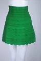 Elegant green bandage mini skirt with scalloped hem for women's stylish wear - XS / Bottoms (1767) / Green
