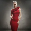 Elegante vestido vendaje rojo ajustado de un hombro con detalles de flores 3D mujer - S / Vestidos / Estilo Floral 3D Rojo
