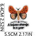 Écusson brodé papillon avec citation inspirante pour la décoration de vêtements et sacs - Style de Citation Inspirante 06 (W25HD-1-06)