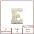 Off-white chenille towel embroidery letter E patch iron-on for clothing decoration - Letter E (XS-403)