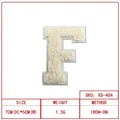 White chenille embroidery letter F patch iron-on clothing decorative accessory 7x5cm size - Letter F (XS-404)