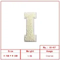 White towel embroidered letter I patch iron-on clothing accessory 7x3cm - Letter I (XS-407)
