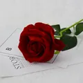 Single deep red velvet artificial rose flower for wedding and Valentine Day decor - Large Valentine Rose / Diameter 10cm / Burgundy