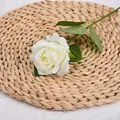 Elegant white artificial velvet rose flower for wedding home decoration and gifts - Little Paris Rose / Off White