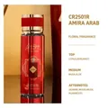 Detail showing scent notes of Amira Arab floral fragrance mist with citrus and musk. - Middle East Style (AMIRA ARAB) / 50ml