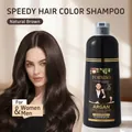 Champú colorante natural marrón con aceite de argán 500ml para cobertura de canas - Marrón Natural (5001)
