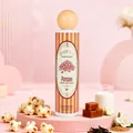 Sweet popcorn scented body mist in a decorative orange and white striped bottle with cap - Popcorn Style (BBW1018)