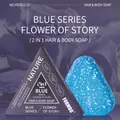 Jabón FORMBO Blue Series 2 en 1 para cabello y cuerpo barra con envase de diseño - Estilo Flor de la Historia (FBZ012)