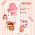 Cute strawberry ice cream perfume and hand cream set with sweet fragrance notes - Strawberry Fragrance Set (IC503-1) / 50 ml + 30 g / Pink