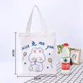 Bolsa de lona blanca con lindo estampado de conejo y dimensiones de 38 cm x 34 cm - Estampado Nice Conejo / 34x38cm / Blanco