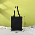 Variante de bolso de lona negro, bolso de compras ecológico de tamaño 25x30 cm - Estilo en Blanco / 20x25cm / Negro