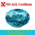 Vista dettagliata di una gemma Paraiba creata in laboratorio con taglio ovale elegante - 4x6mm 0.7-0.8ct / Senza Certificato AGL